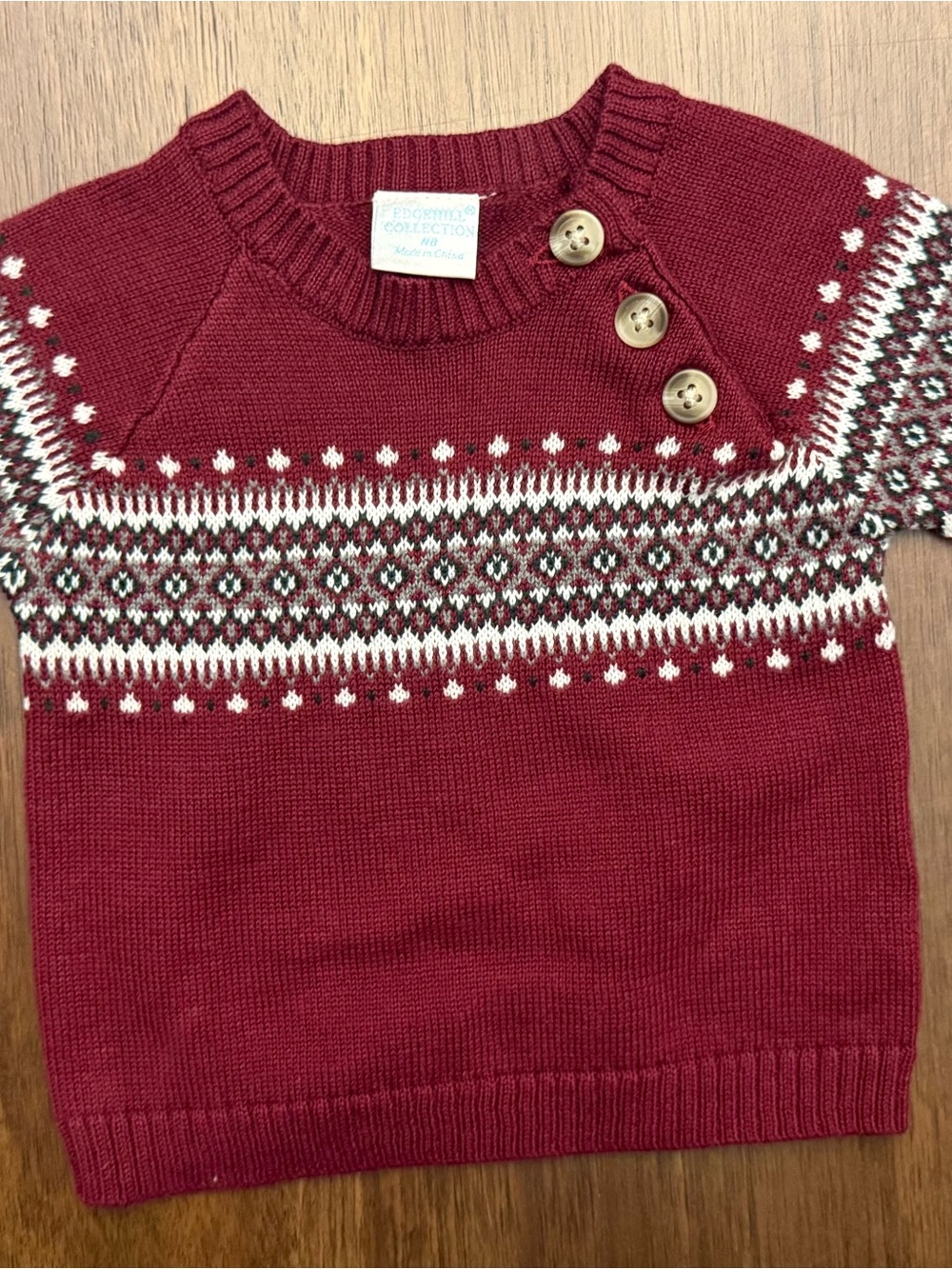 NWT Edgehill Collection Red Sweater with Button Shoulder